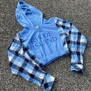 URI Cropped Flannel Shirt